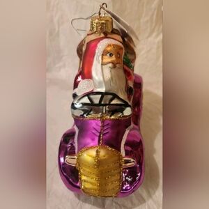 Christopher Radko "Santa's Comin to Town' Glass Ornament, 5" × 4", Handpainted